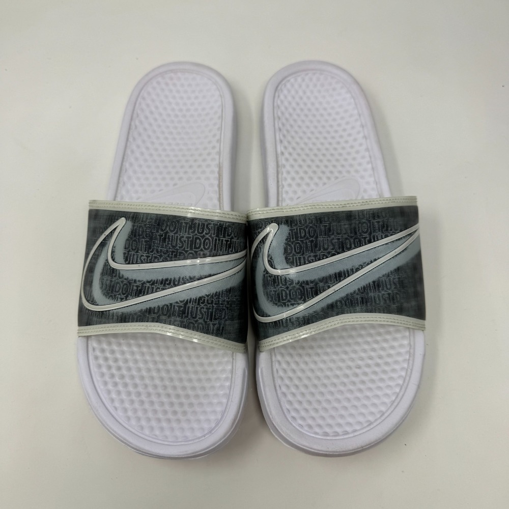 Nike Benassi LX Slip On Sandal Slides White BQ5173 100 Women's 12 Men's 10.5